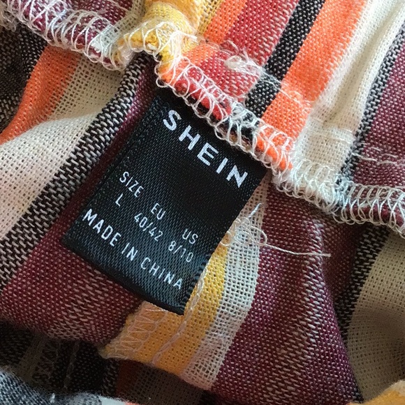 New, never worn SHEIN striped shorts, size large (8/10) - Picture 5 of 5